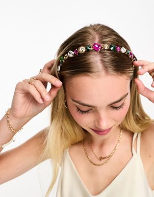 Daisy Street multicolor jeweled hairband