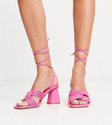 Daisy Street strappy heeled sandals in pink
