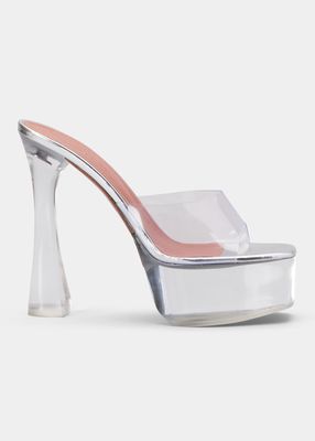 Dalida Transparent Platform Slide Sandals