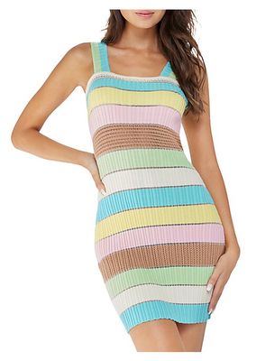 Dalilah Textured Striped Minidress