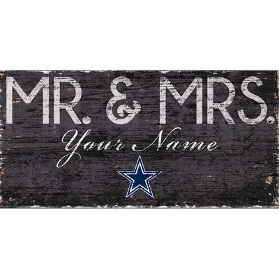 Dallas Cowboys 12" x 6" Personalized Mr. & Mrs. Sign