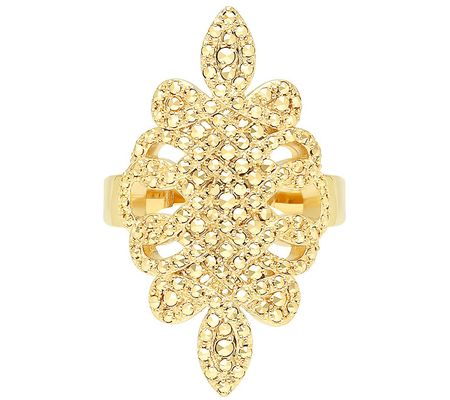 Dallas Prince 14K Gold Clad Marcasite Harmony R ing