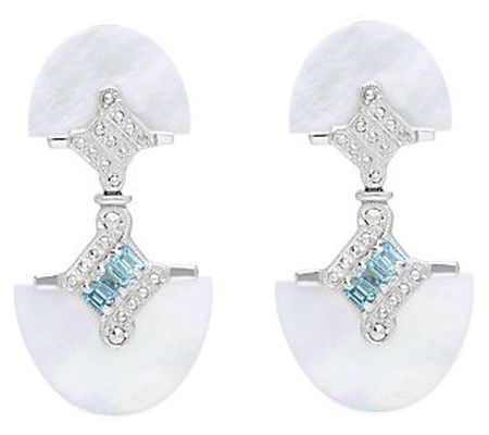 Dallas Prince Designs Chrome Marcasite Gemstone Earrings