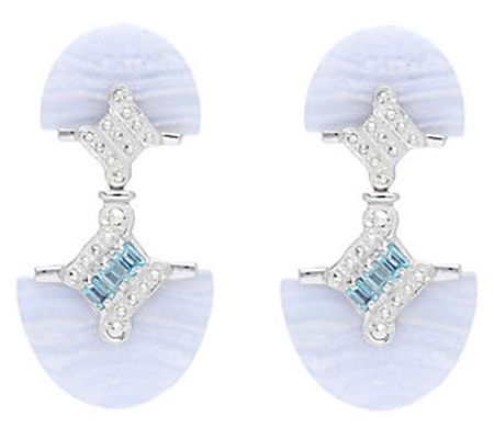 Dallas Prince Designs Chrome Marcasite Multi-Ge mstone Earrings