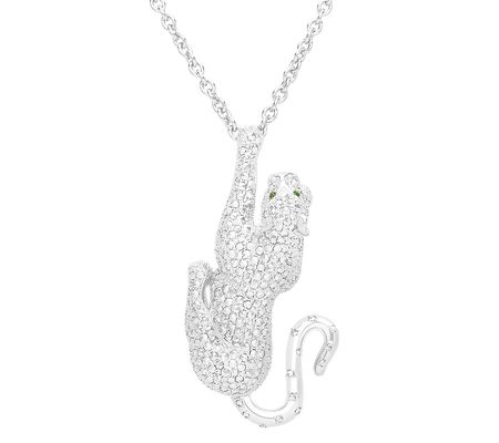 Dallas Prince Sterling Gemstone Panther Brooch & Necklace