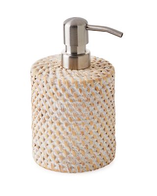 Dalton Whitewashed Rattan Soap Pump