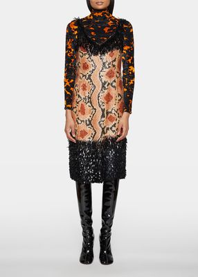 Damaras Beaded & Sequin-Embellished Fringe Dress