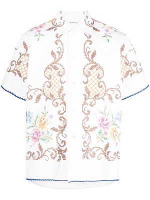 Damir Doma embroidered-design cotton shirt - Neutrals
