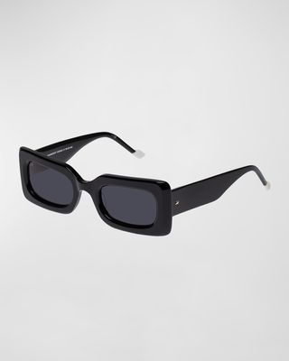 DAMNEDEST Monochrome Acetate Rectangle Sunglasses