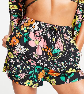 Damson Madder beach shorts in smiley floral print - part of a set-Multi