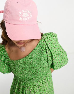 Damson Madder Exclusive cotton logo cap in pink