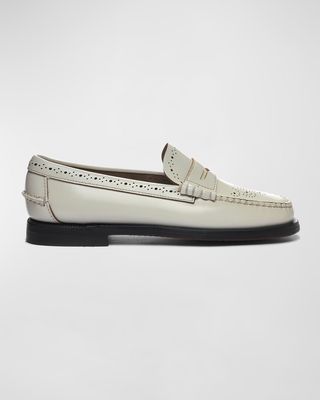 Dan Perforated Leather Penny Loafers