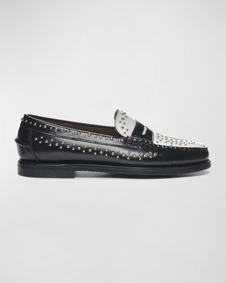 Dan Stud Leather Penny Loafers