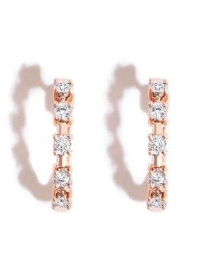 Dana Rebecca Designs 14kt rose gold Ava Bea interval diamond hoop earrings - Pink