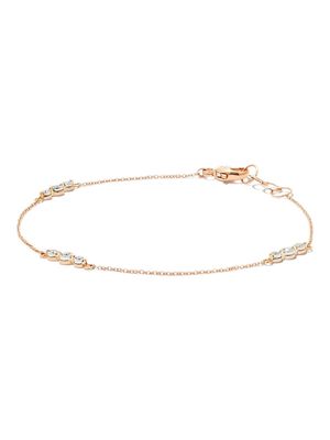 Dana Rebecca Designs 14kt rose gold Ava Bea Trio station diamond bracelet - Pink