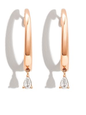 Dana Rebecca Designs 14kt rose gold pear teardrop diamond hoop earrings - Pink