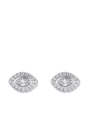 Dana Rebecca Designs 14kt white gold Marquise Halo diamond evil eye stud earrings