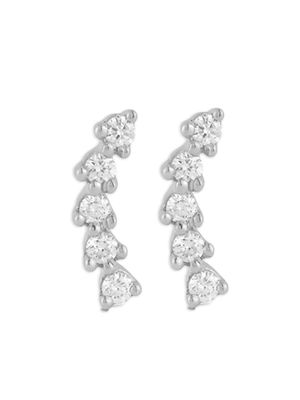 Dana Rebecca Designs 14kt white gold Vivian Lily diamond climber earrings - Silver
