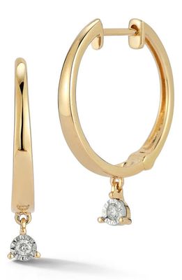 Dana Rebecca Designs Ava Bea Diamond Drop Hoop Earrings in Yellow Gold