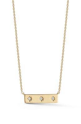 Dana Rebecca Designs Cynthia Rose Starburst Mini Bar Necklace in Yellow Gold 