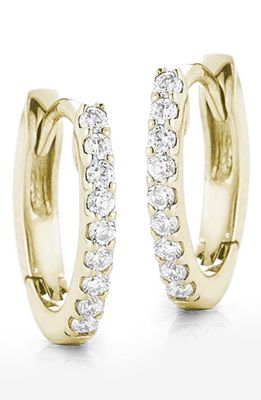 Dana Rebecca Designs Diamond Huggie Hoop Earrings in Yellow Gold