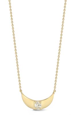Dana Rebecca Designs Mikaela Estelle Diamond Crescent Pendant Necklace in Yellow Gold