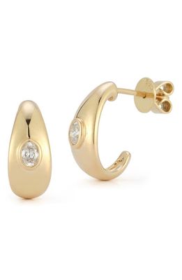 Dana Rebecca Designs Mikaela Estelle Diamond Huggie Hoop Earrings in Yellow Gold