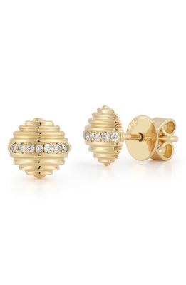 Dana Rebecca Designs Nana Bernice Pavé Diamond Stud Earrings in Yellow Gold/Diamonds