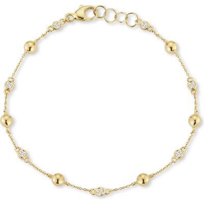 Dana Rebecca Designs Poppy Rae Pebble & Diamond Bracelet in Yellow Gold/Diamond 