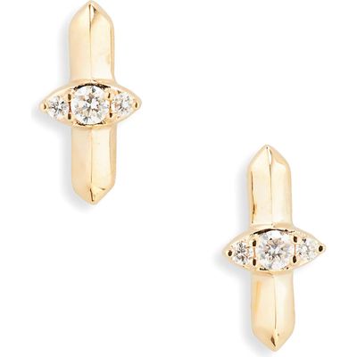 Dana Rebecca Designs Reese Brooklyn Diamond Stud Earrings in Yellow Gold/Diamond 