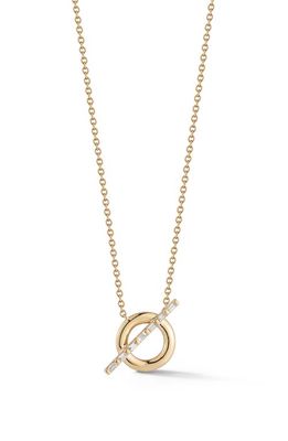 Dana Rebecca Designs Sadie Pearl Baguette Diamond Toggle Pendant Necklace in Yellow Gold 