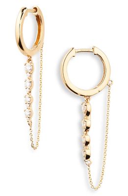 Dana Rebecca Designs Sophia Ryan Diamond Drop Huggie Hoop Earrings in Yellow Gold/Diamond 