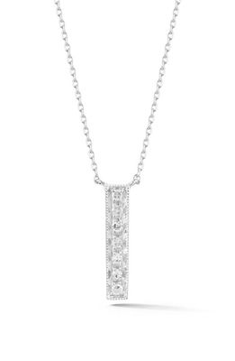 Dana Rebecca Designs Sylvie Rose Vertical Bar Diamond Pendant Necklace in White Gold