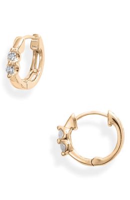 Dana Rebecca Designs Vivian Lily Duo Diamond Huggie Hoop Earrings in Yellow Gold/Diamond