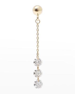 Danae 18k Gold Diamond 3-Drop Chain Earrings