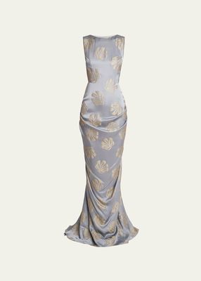 Danama Sleeveless V'd Back Embroidered Gown