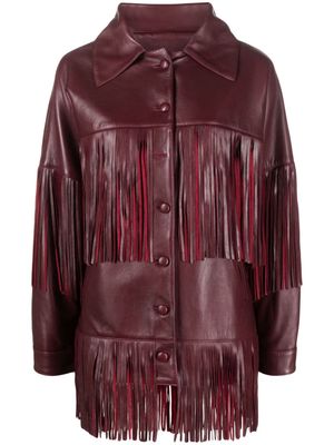 DANCASSAB fringed leather jacket - Red