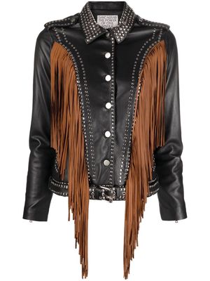 DANCASSAB Geovana fringed leather jacket - Black