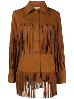 DANCASSAB Rimon fringed jacket - Brown