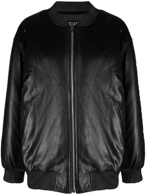 DANCASSAB zip-up leather bomber jacket - Black