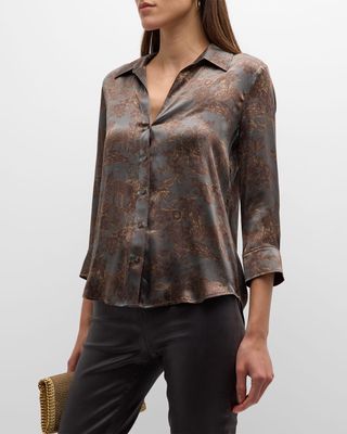 Dani Safari-Printed Silk Blouse