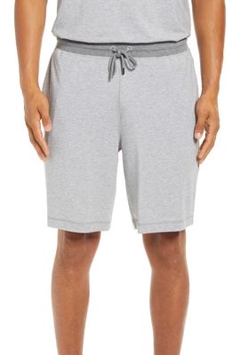 Daniel Buchler Feeder Stripe Cotton Blend Lounge Shorts in Grey