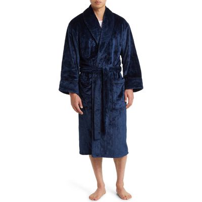 Daniel Buchler Laser Cut Heathered Robe in Navy