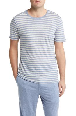 Daniel Buchler Stripe Pajama T-Shirt in Grey/Blue