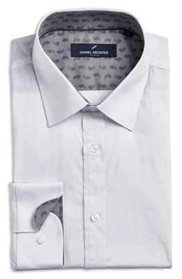 DANIEL HECHTER Tonal Paisley Non-Iron Stretch Dress Shirt in White