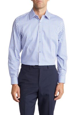 DANIEL HECHTER Trim Fit Windowpane Check Cotton Dress Shirt in Royal