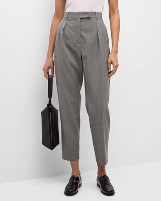 Daniel Pleated High-Rise Cropped Pants