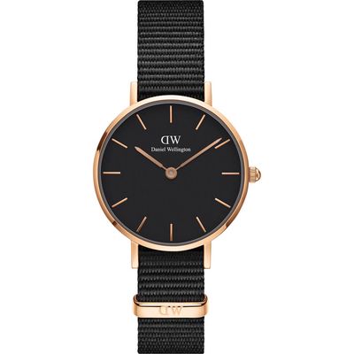 Daniel Wellington Classic Petite NATO Strap Watch, 28mm in Black/Rose Gold 