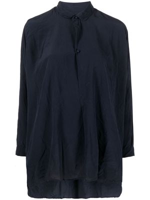 Daniela Gregis button-up draped silk shirt - Blue