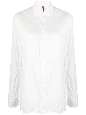 Daniela Gregis crinkled long-sleeve cotton shirt - White